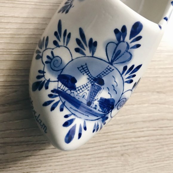 Laddrak Amsterdam Ceramic Clog Hand Painted Windmill Collectible Vintage - Picture 2 of 10